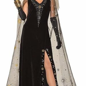 Disfraz vestido negro con capa standard