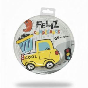 Plato Cartón Autitos 6 Unidades 17.78CM