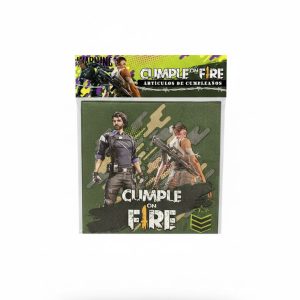 Servilletas Free Fire Cumple on Fire 12 Unidades