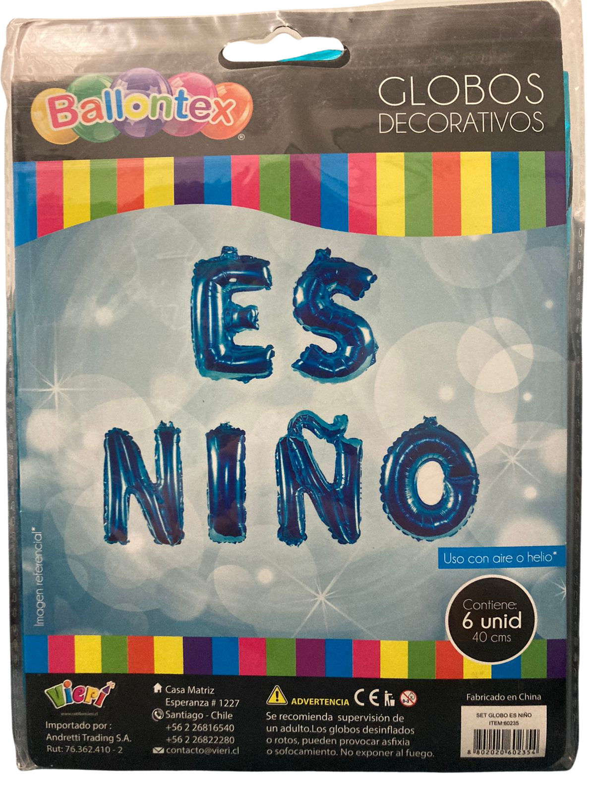 Globo foil es un niño 40 centimetros