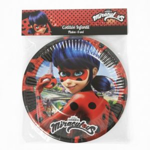 Platos de Cartón Miraculous Ladybug 6 Unidades