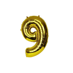 Globo foil número 9 oro (32 pulgadas)