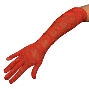 Guante encaje rojo (45CM)