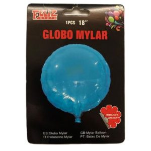 Globo brillante circular color celeste 1 unidades (18IN)