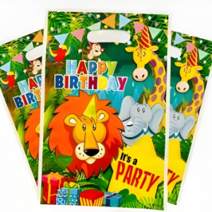 Bolsa de dulces con estampado de zoológico 10 unidades