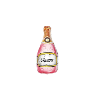 Globo foil botella cheers rosada