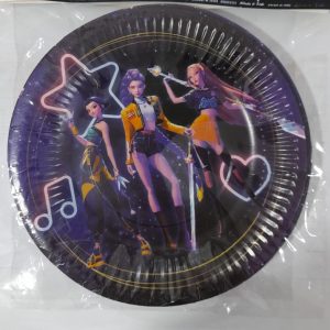 A Plato cartón 18 cm  Guerreras  KPOP 6 unid