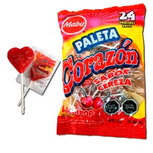 Dulce Paleta Corazón 24 Unidades