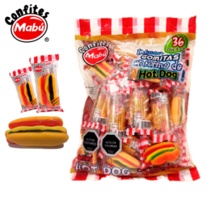 Gomitas Dulces Mini Hot Dog 36 Unidades