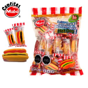 Gomitas Dulces Mini Hot Dog 36 Unidades