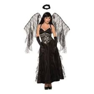 DISFRAZ ANGEL NEGRO MUJER CARNAVAL