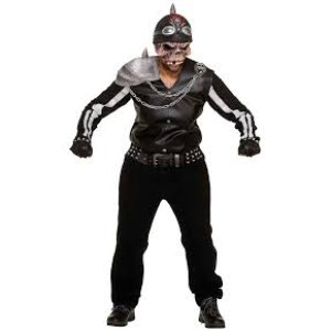 Disfraz hombre de jinete zombi con mascara