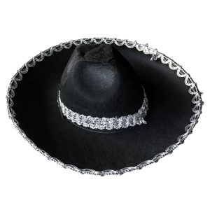 SOMBRERO MEXICANO NEGRO GRANDE FE