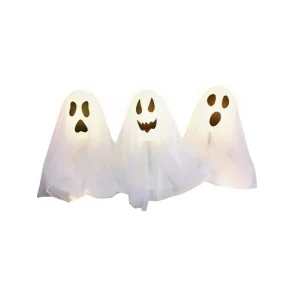 HALLOWEEN ESTACA 3 FANTASMA LED 30CM FES