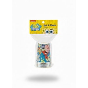 VASOS PAPEL BOB ESPONJA 6 UNID PRONOBEL
