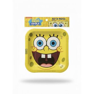 PLATO  BOB ESPONJA 6 UNID PRONOBEL