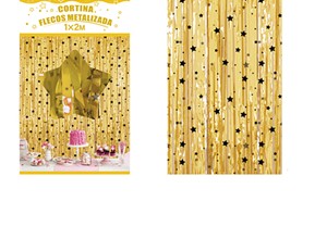 Cortina metal estrella dorada (1x2MT)