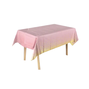 MANTEL ROSADO POLKA DORADO 137X183 MP