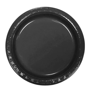 PLATO PLASTICO 18CM NEGRO 10UNID MPA