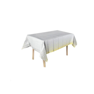 MANTEL BLANCO POLKA DORADO 137X183 MP