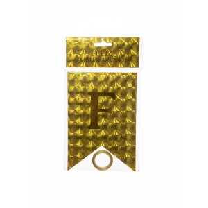 Guirnaldas/Banderines Feliz Cumpleaños Dorado Metalizado