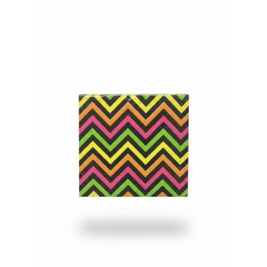 SERVILLETA CHEVRON NEON 20 UNID CARNAVAL