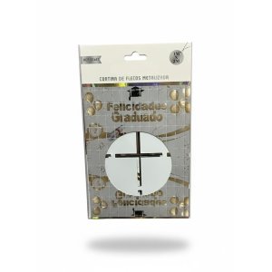 Cortina Flecos Metalizada "Felicidades Graduado" (1Mx2M)