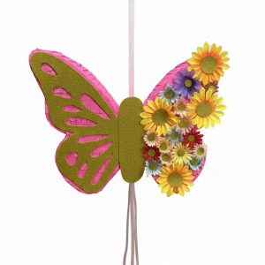 Piñata Artesanal Mariposa y Flores