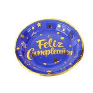 PLATO CARTON FC AZUL DORADO 6 UNID BE
