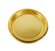 Plato plástico 18cm Dorado  10 unid