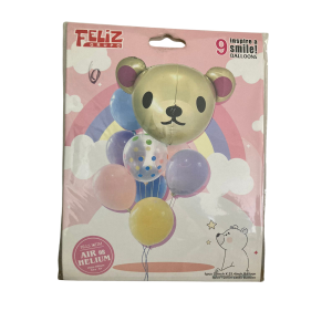 Set globo oso dorado (9PCS)