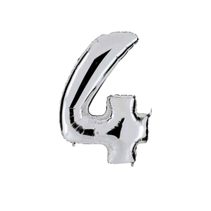 GLOBO FOIL 32 PULG PLATA 4 MP