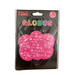 Set globos "Es una niña" (6 piezas)