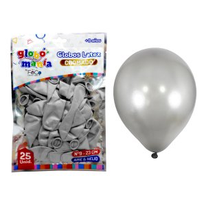 GLOBO 09 LISO CHROME B PLATEADO X25UNI