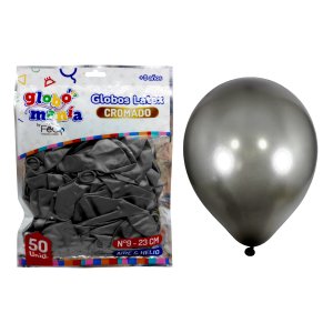 GLOBO 09 LISO CHROME B NEGRO X25UNI