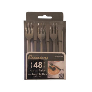 TENEDORES MINI METALIZADOS 48 UNID