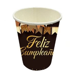 VASO POLIPAPEL NEGRO FC X6 