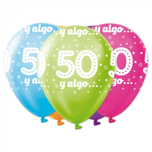 GLOBO LATEX IMPRESO  50 AÑOS X25 UNID VIERI