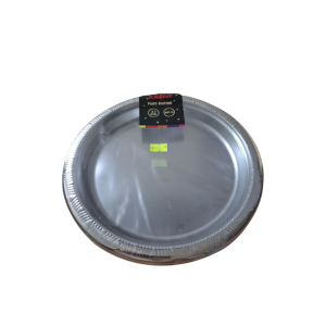 PLATO PLASTICO 23CM PLATEADO X6 MRPARTY