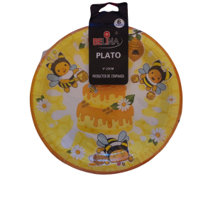 PLATO CARTON GRANDE ABEJITA 6 UNID BELI