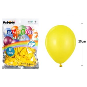 GLOBO LISO 25CM AMARILLO 50 UNID MP