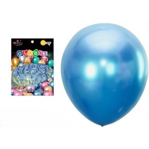 GLOBO 15CM METALIZADO CELESTE 25 UNID BE