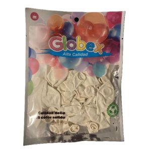 GLOBO R9 LISO BLANCO 25 UNID B