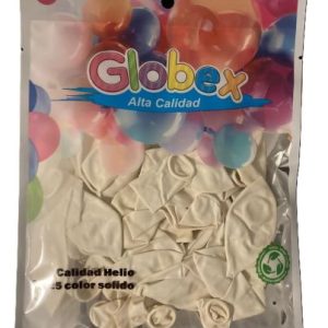 Globo liso color blanco 25 unidades (R9)