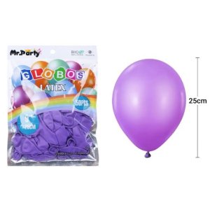 GLOBO LISO 25CM MORADO 50 UNID MP