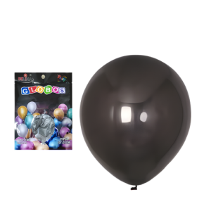 GLOBO METALIZADO 23 CM NEGRO 25 UNID BELINA