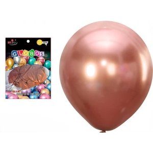 GLOBO 15CM METALIZADO ROSA GOLD 25 UNID BE