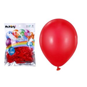 Globo liso color rojo  mate 50 unidades (R9)