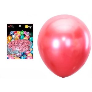 GLOBO 15CM METALIZADO ROJO 25 UNID BE