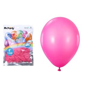 GLOBO LISO 25CM FUCSIA CLARO 50 UNID MP